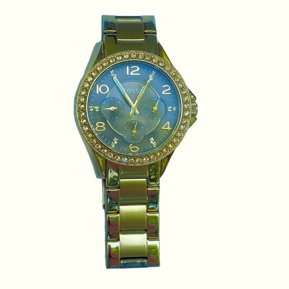 Fossil Riley Multifunction Gold Tone Stainless Steel Men's Watch ES3695 - Picture 1 of 7